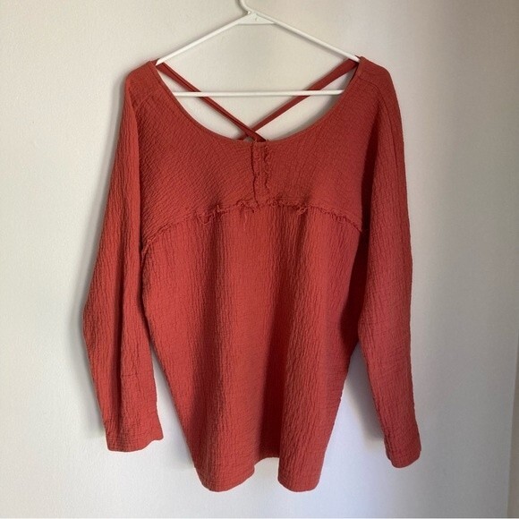 Saturday Sunday Women’s Anthropologie Aurelia Long Sleeve Criss Cross Top Size M - Picture 2 of 9